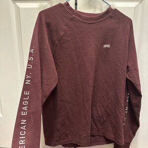American Eagle Maroon Long Sleeve Shirt